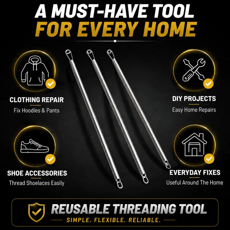 🧵 Flexible String Threading Tool - 5-Piece Stainless Steel String Repair Kit