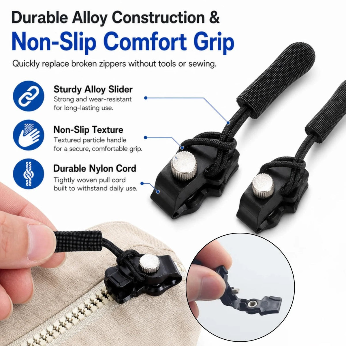 đ„Last Day 50% OFFđ§ Universal Zipper Repair Tool | Instant Fix for Broken Zippers