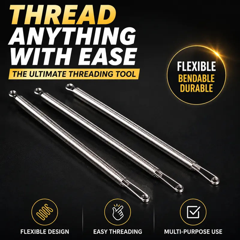 🧵 Flexible String Threading Tool - 5-Piece Stainless Steel String Repair Kit