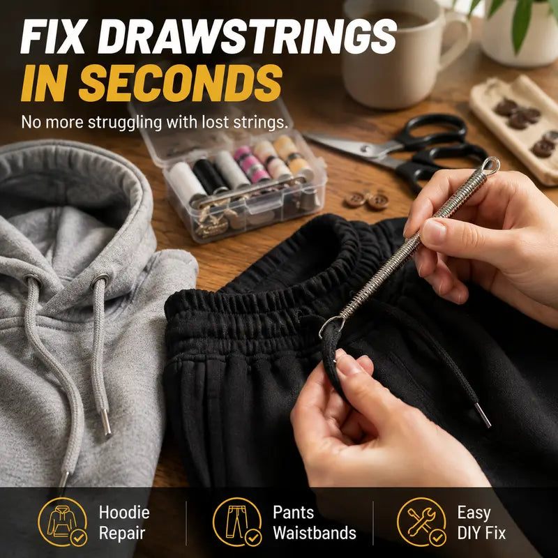 🧵 Flexible String Threading Tool - 5-Piece Stainless Steel String Repair Kit