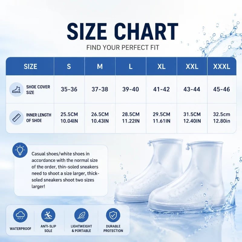 🔥Hot Sale 50% OFF🔥 Stop Soaked Sneakers! Heavy-Duty Rain Shoe Covers – Anti-Slip & Fold Into Your Bag 🌧️