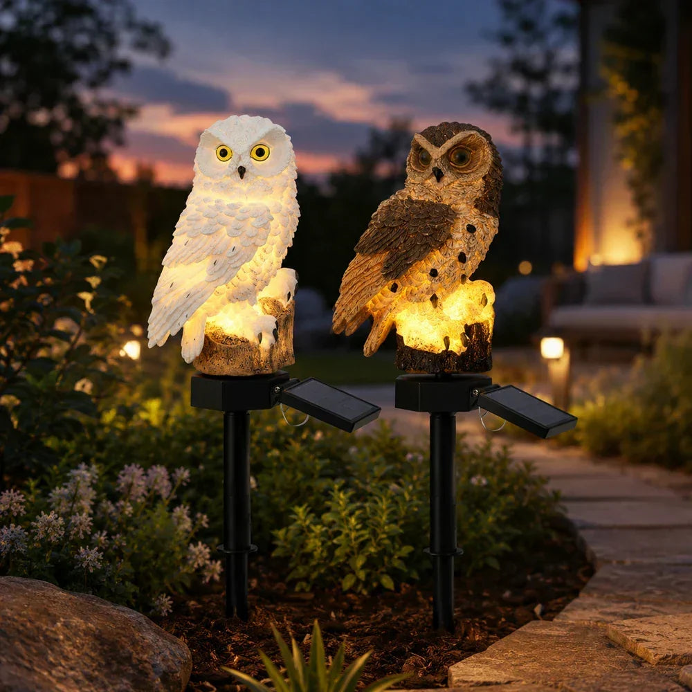 🦉 Light up your garden path today with these solar-powered owl path lights!