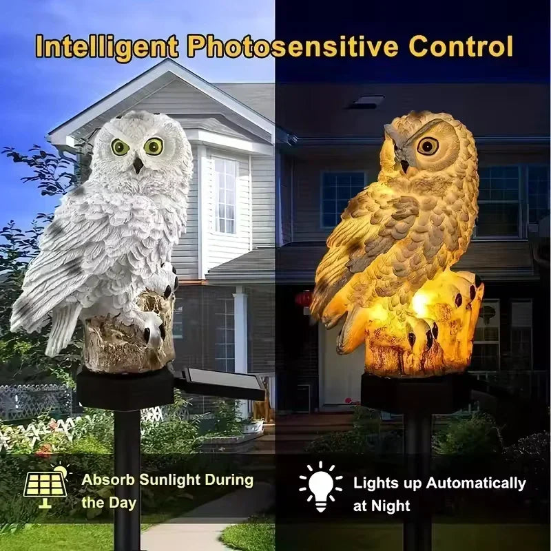 🦉 Light up your garden path today with these solar-powered owl path lights!