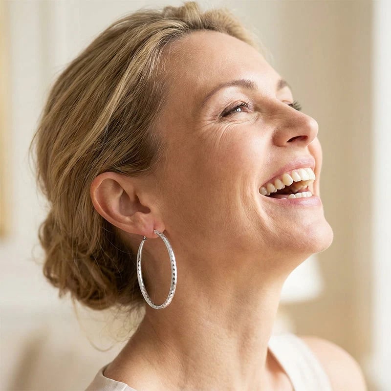 🎉Buy One, Get One Free 🎁 Women's Diamond-Cut Hoop Earrings — Elegant & Sparkling 💎