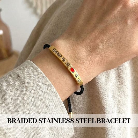 ✨📿 Woven Stainless Steel Bracelet – Motivational and Inspirational Bracelet with Removable Print! ✨🦾