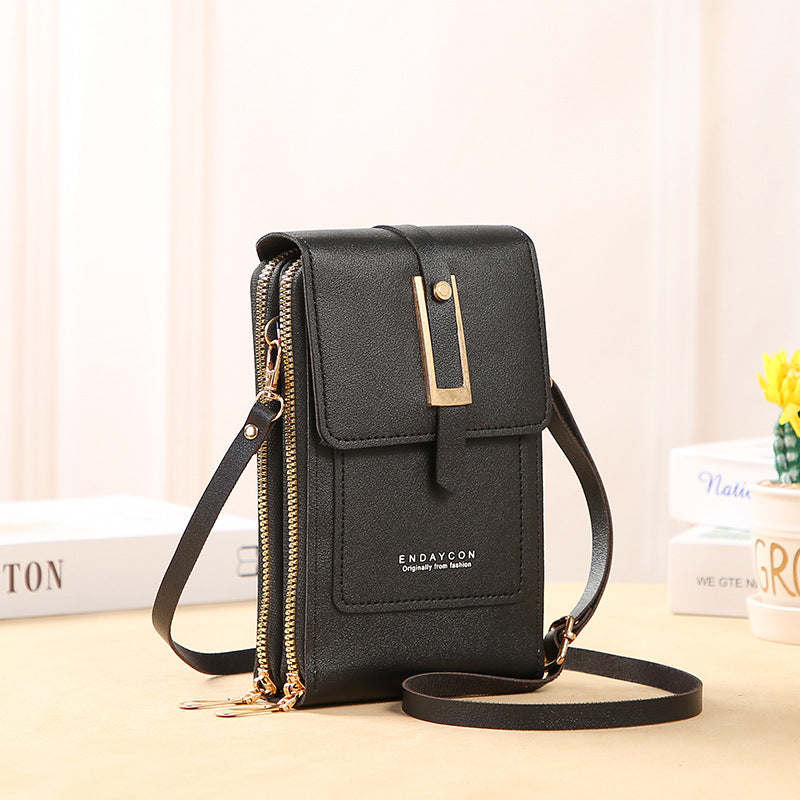 👜📱 Schlichtes und elegantes Touchscreen-Handyporto für Damen, um die Schulter zu tragen