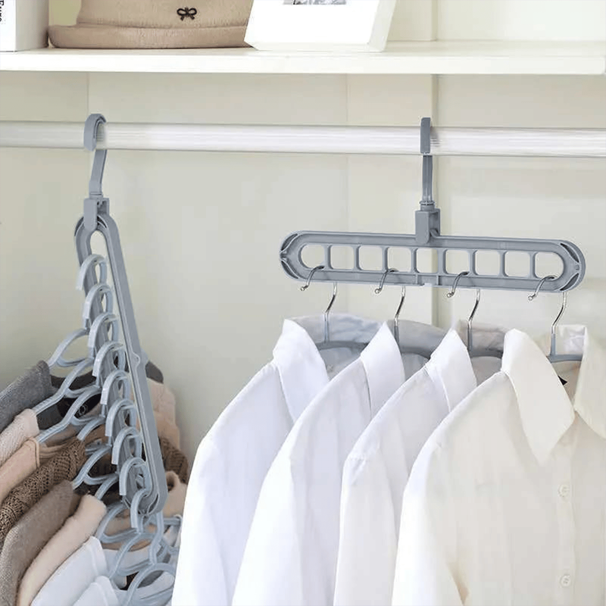 🔥👚 9-in-1 Smarter Kleiderbügel – Schaffen Sie 85 % mehr Platz in Ihrem Kleiderschrank!