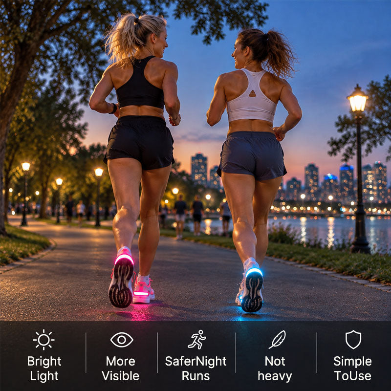 🏃‍♂️LED heel lights for shoes – Visibility lights for running and walking