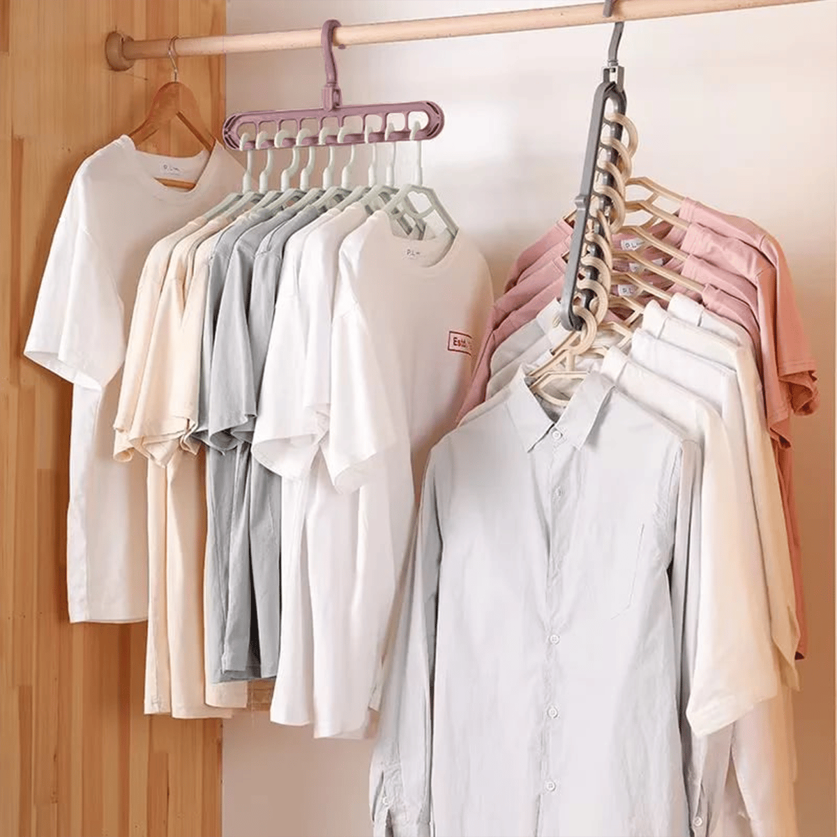 🔥👚 9-in-1 Smarter Kleiderbügel – Schaffen Sie 85 % mehr Platz in Ihrem Kleiderschrank!