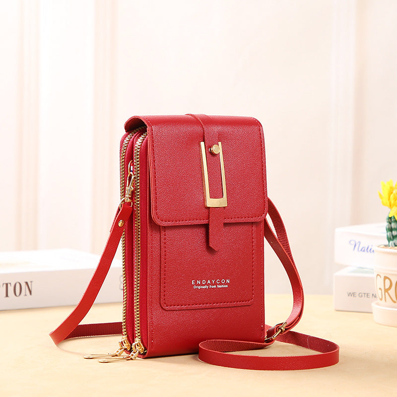 👜📱 Schlichtes und elegantes Touchscreen-Handyporto für Damen, um die Schulter zu tragen