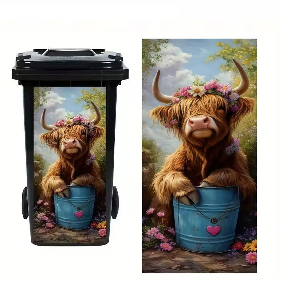 🦒🐯Creative trash can sticker with colorful cartoon✨