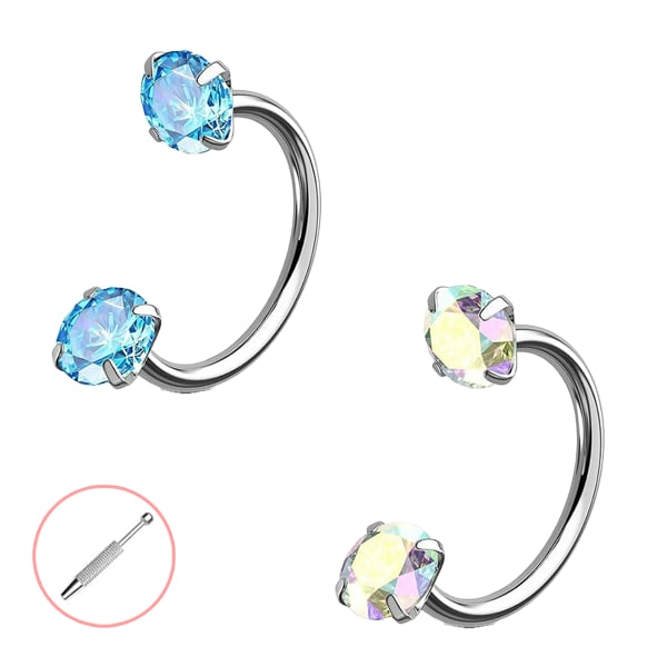 💎Hufeisenförmiger Nasenring – innenverschraubt und komfortabe