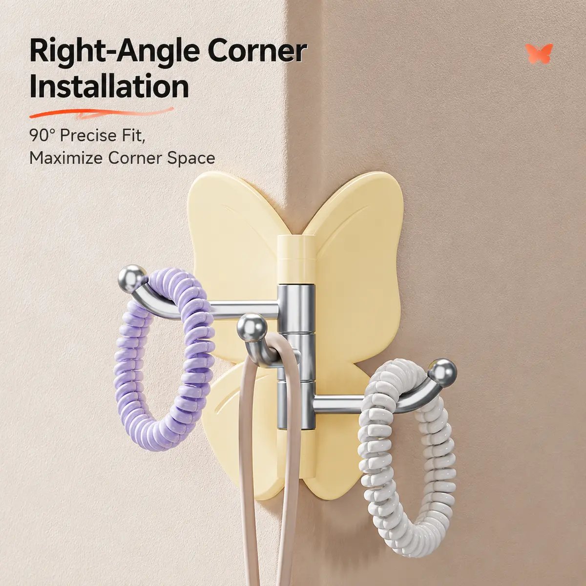 🔥Last day of 50% off – 🦋Drill-free rotating butterfly hooks (4-pack)