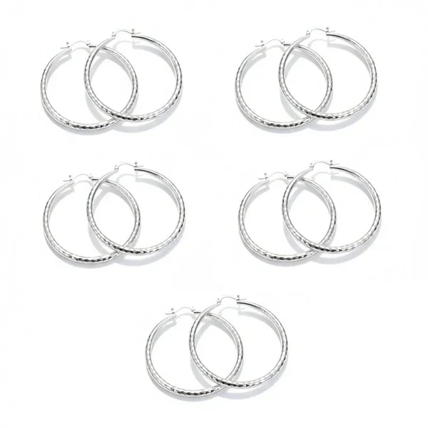 🎉Buy One, Get One Free 🎁 Women's Diamond-Cut Hoop Earrings — Elegant & Sparkling 💎