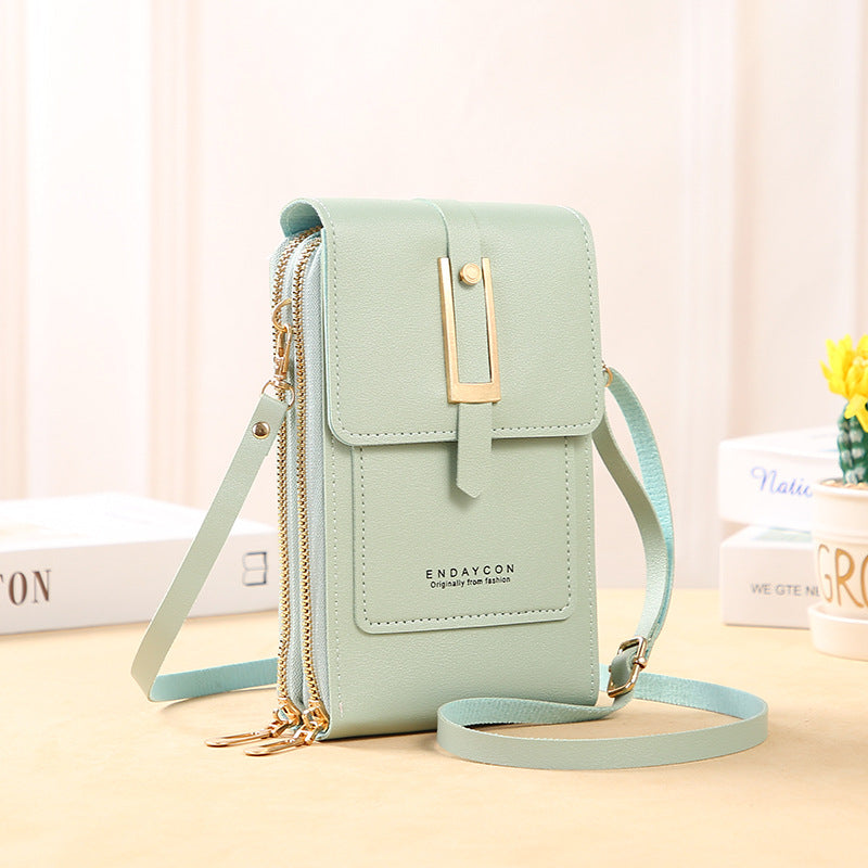👜📱 Schlichtes und elegantes Touchscreen-Handyporto für Damen, um die Schulter zu tragen