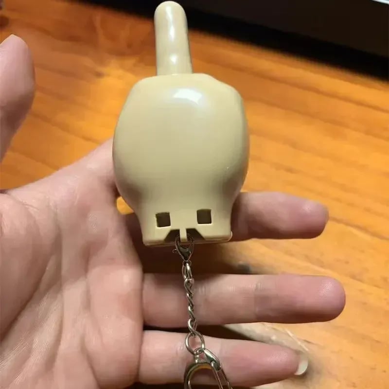 🎁🖕 Retractable Prank Fist Keychain | Funny Press-to-Pop Gag Charm with Phone Stand | Novelty Joke Toy for White Elephant, Secret Santa, Party Bags & Keyrings