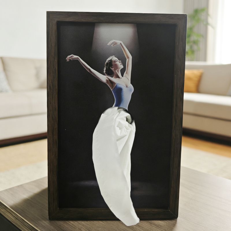 50 % Rabatt 🔥 Serviettenhalter aus massivem Walnussholz mit Ballettmädchen-Motiv
