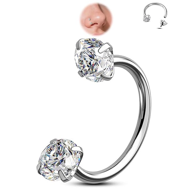 💎Hufeisenförmiger Nasenring – innenverschraubt und komfortabe