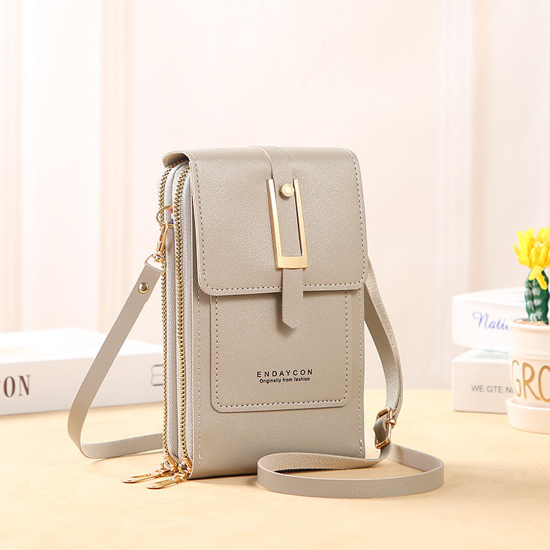 👜📱 Schlichtes und elegantes Touchscreen-Handyporto für Damen, um die Schulter zu tragen