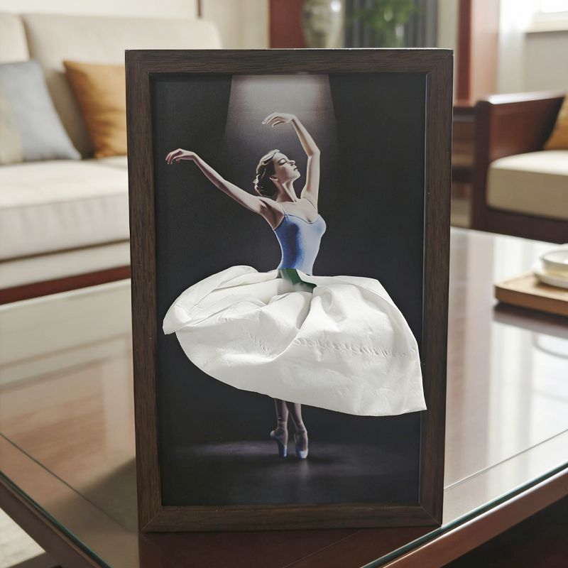 50 % Rabatt 🔥 Serviettenhalter aus massivem Walnussholz mit Ballettmädchen-Motiv