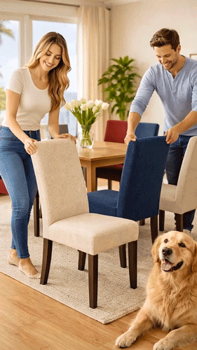 🪑💦Stylish chair covers – give your old chairs a fresh new look!