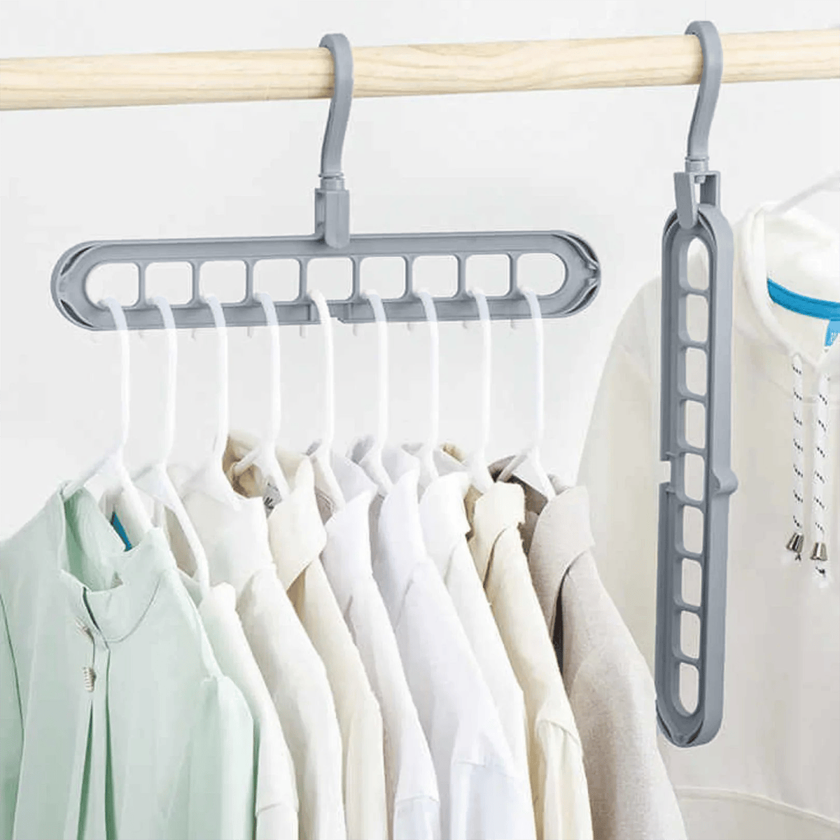 🔥👚 9-in-1 Smarter Kleiderbügel – Schaffen Sie 85 % mehr Platz in Ihrem Kleiderschrank!