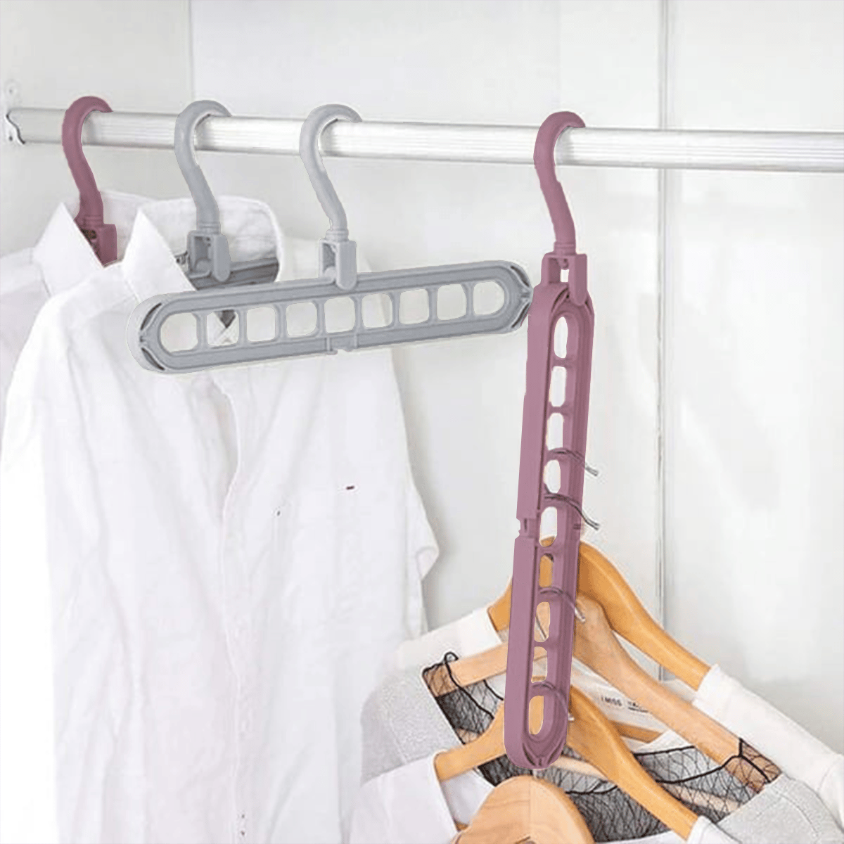 🔥👚 9-in-1 Smarter Kleiderbügel – Schaffen Sie 85 % mehr Platz in Ihrem Kleiderschrank!