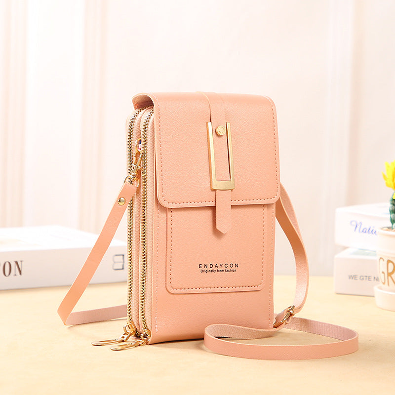👜📱 Schlichtes und elegantes Touchscreen-Handyporto für Damen, um die Schulter zu tragen