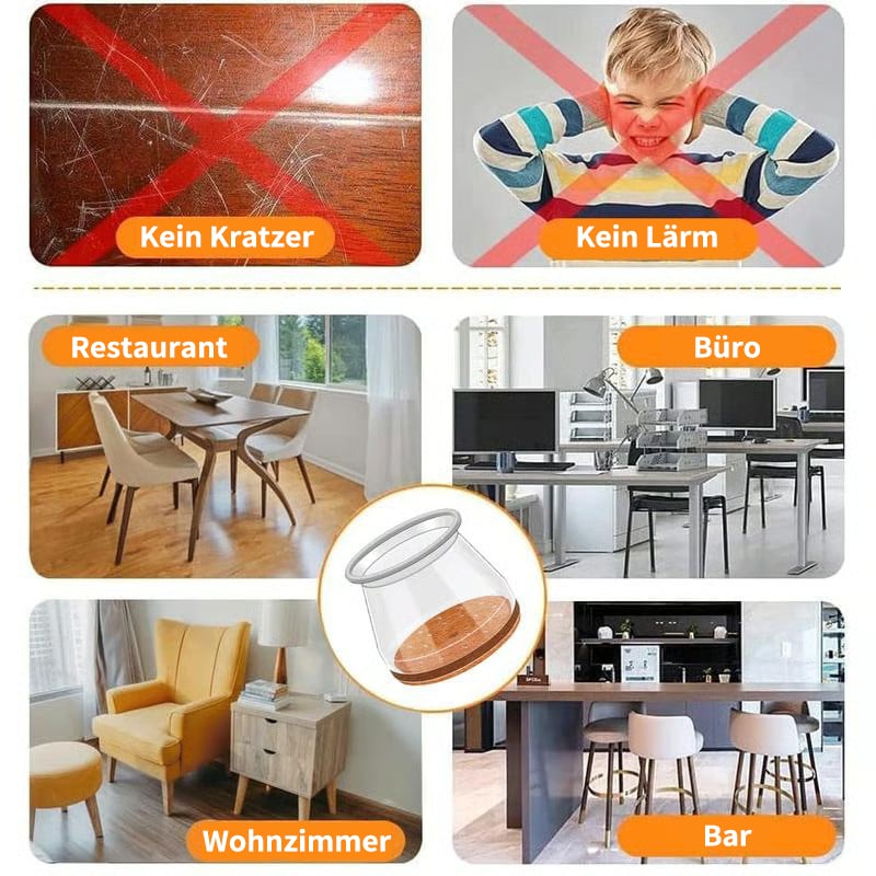 ✨ Universelle Stuhlbein-Schoner aus Gummi – Passend für alle Stuhlbeinformen, kratzfest und verschleißfest, die ultimative Lösung zum Schutz Ihrer Böden.