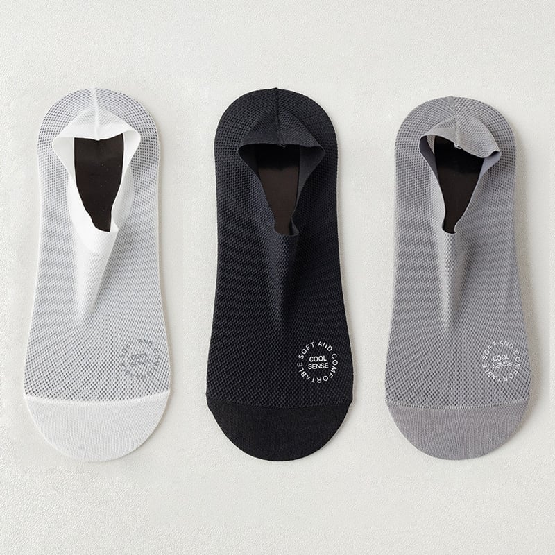 🔥 3er-Pack unsichtbare Socken mit rutschfester Sohle 🧦 – Atmungsaktiv, niedrig geschnitten, rutschfest und schweißabsorbierend