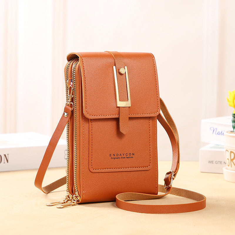 👜📱 Schlichtes und elegantes Touchscreen-Handyporto für Damen, um die Schulter zu tragen