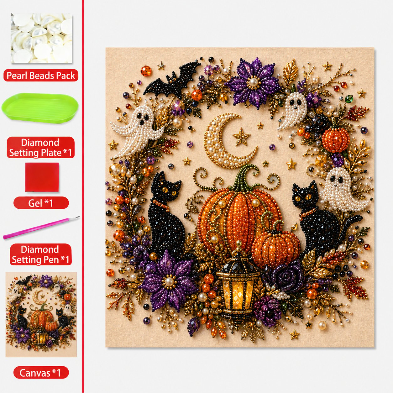 🔥 Last day of 49% off – 👻✨ Halloween Bead Art DIY Kit – Turn tiny beads into spooky-cute magic
