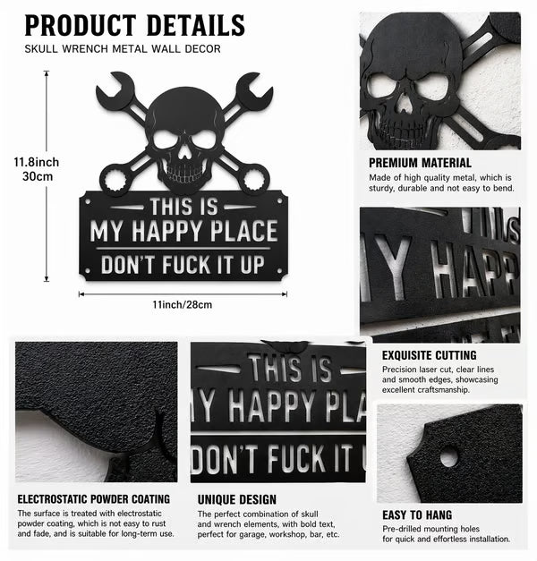 💀🛠️ „Das ist mein Glücksort“ – Wandbild aus Metall 🔥