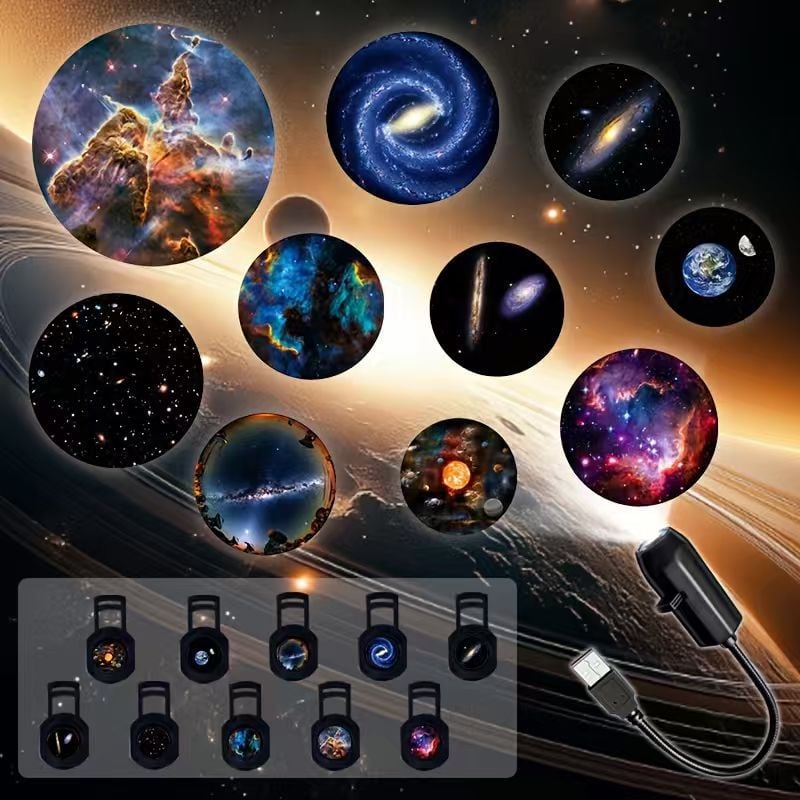 ✨Plug-and-play HD starry sky projector. 10 galaxy butterfly and ocean motifs