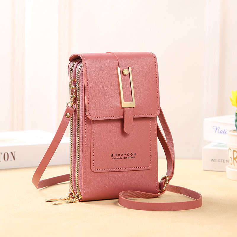 👜📱 Schlichtes und elegantes Touchscreen-Handyporto für Damen, um die Schulter zu tragen