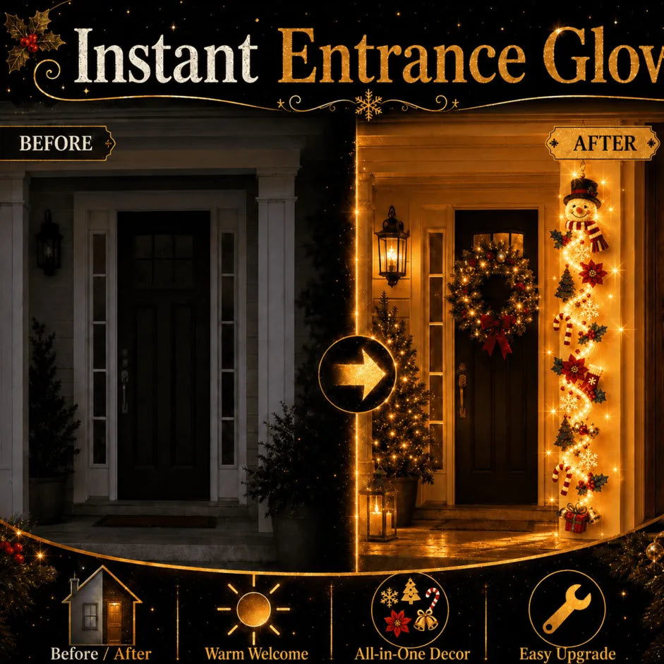 🎄🎅 Light-Up Christmas Door Hanger | 6 festive illuminated designs casting a warm glow, featuring 3D details and a space-saving vertical profile ✨