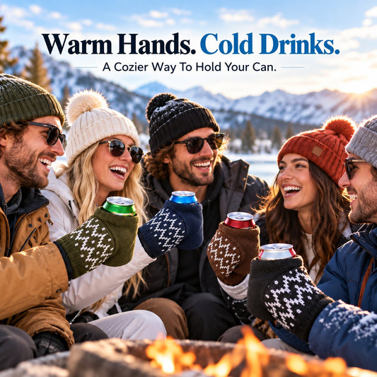 🧤🍻Knitted Insulated Beer Can Glove Mittens – Warm Hands, Cold Drinks