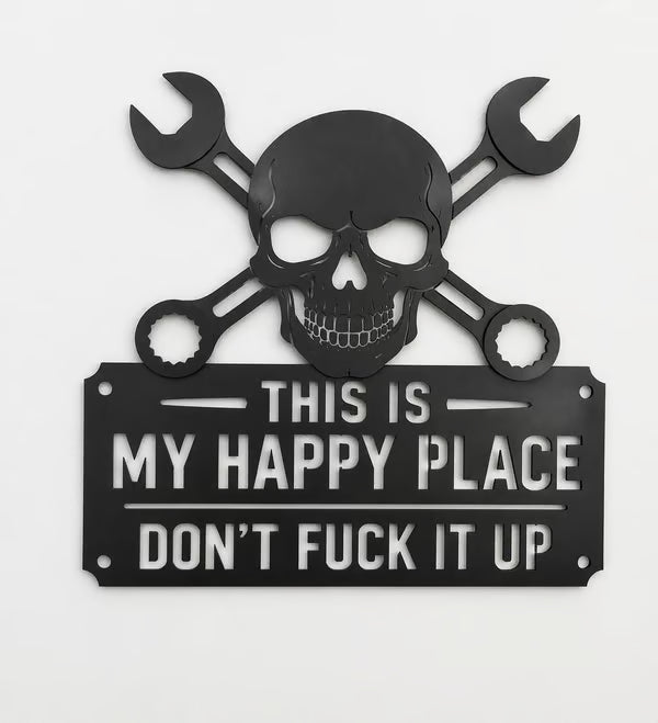 💀🛠️ „Das ist mein Glücksort“ – Wandbild aus Metall 🔥
