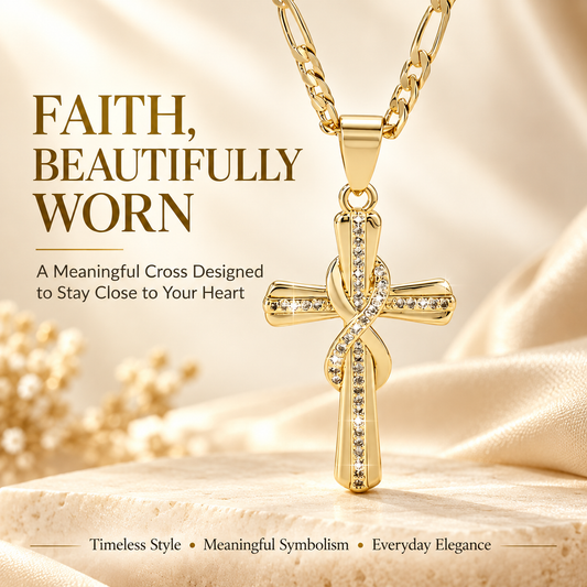 ✝️✨14K Gold-Plated Cross Pendant Necklace – Faith-Inspired Jewelry