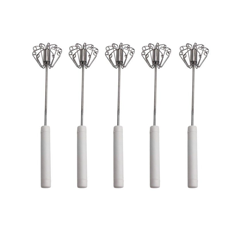 🍳A practical kitchen essential! This push-action whisk features a non-slip handle and durable stainless steel construction—all at an affordable price.