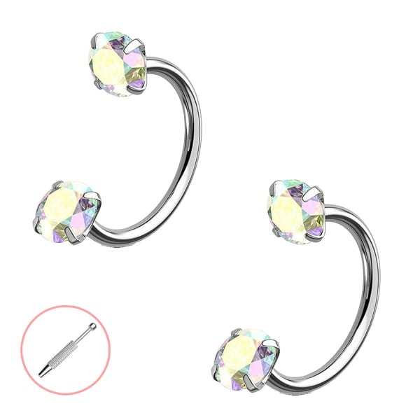 💎Hufeisenförmiger Nasenring – innenverschraubt und komfortabe