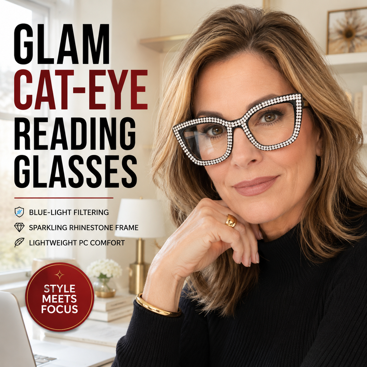 🕶️Cat-eye reading glasses with blue light protection