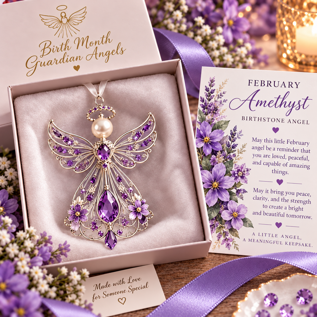 🕊️ Birth Month Guardian Angel Ornament – Not Just an Angel. Their Angel. ✨💎