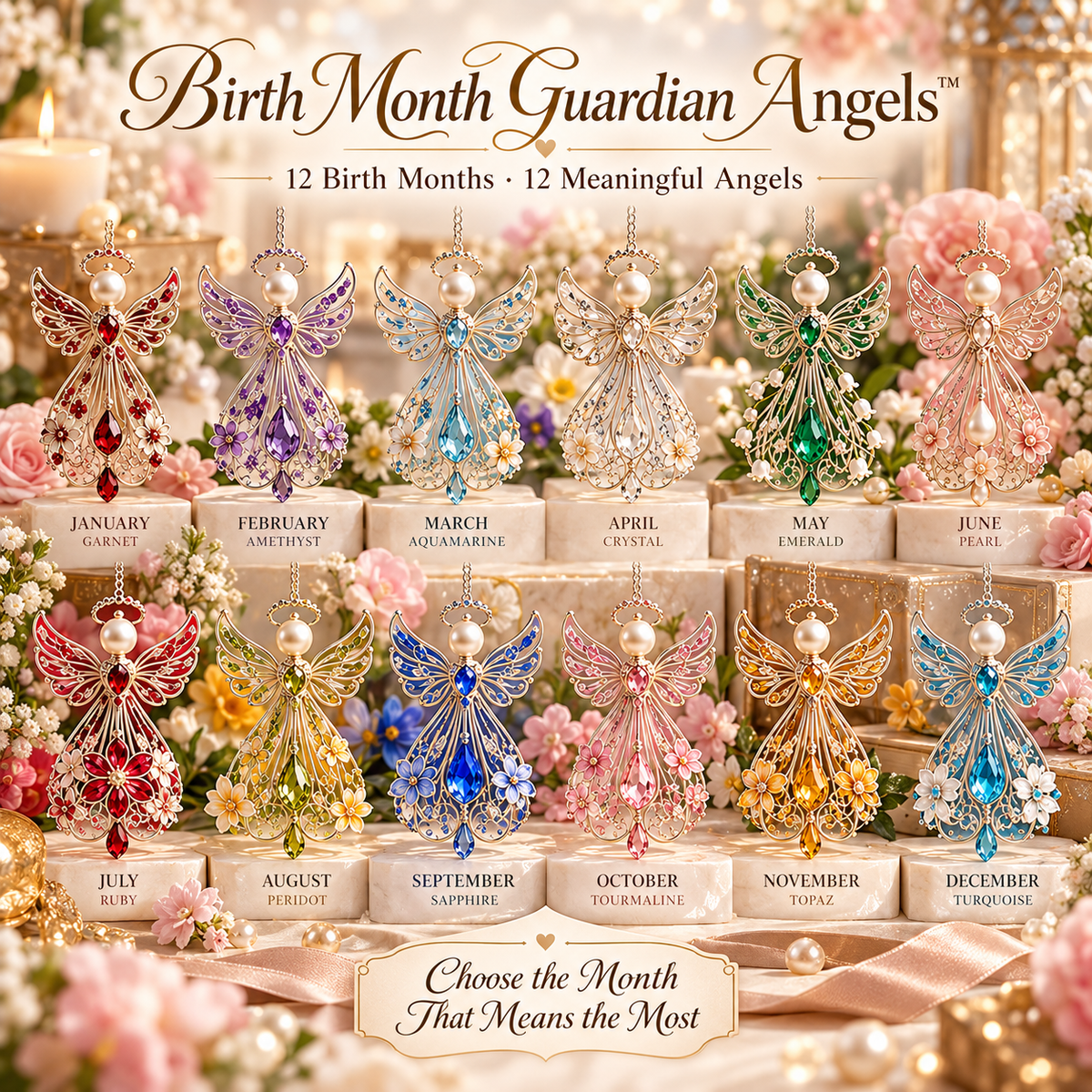 🕊️ Birth Month Guardian Angel Ornament – Not Just an Angel. Their Angel. ✨💎