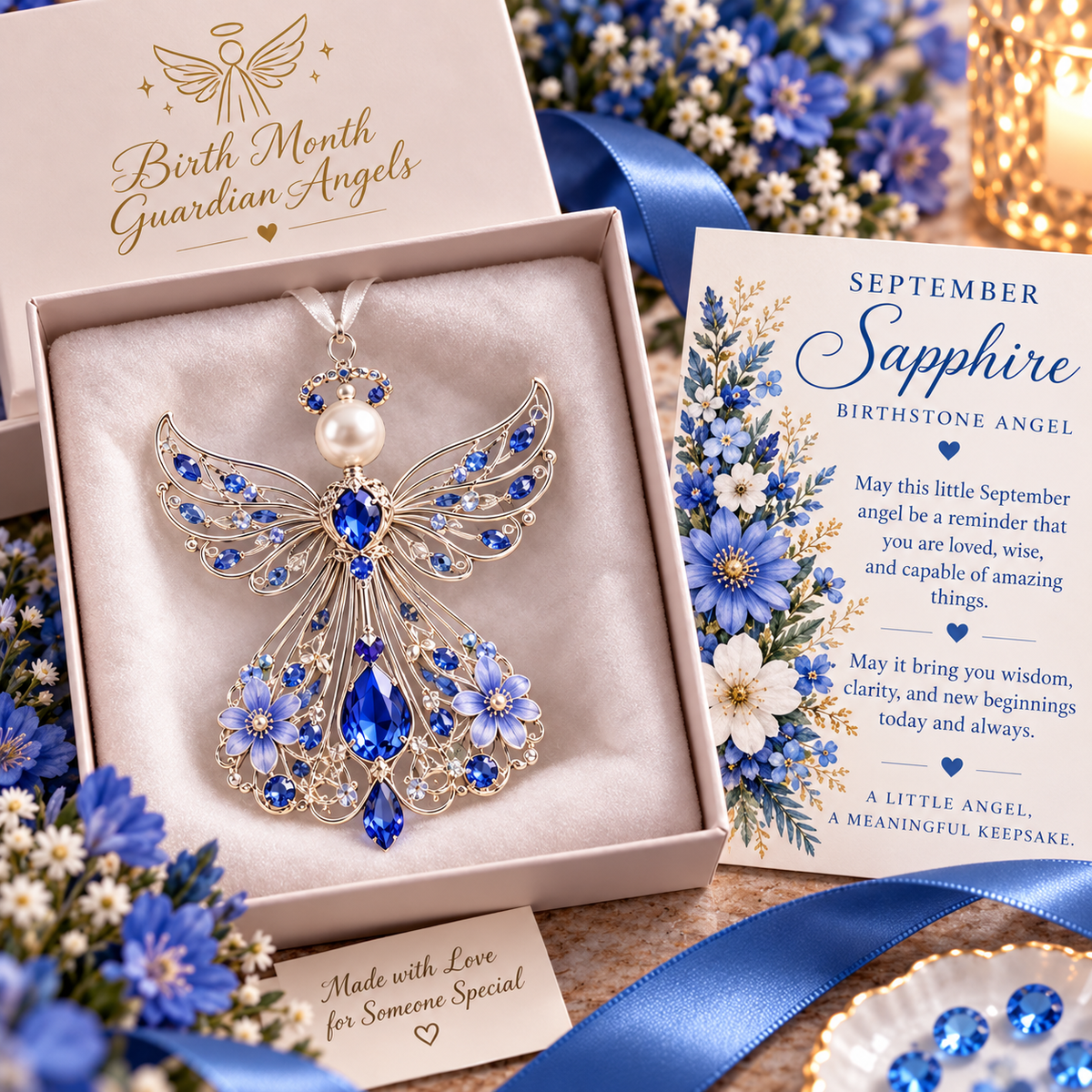 🕊️ Birth Month Guardian Angel Ornament – Not Just an Angel. Their Angel. ✨💎