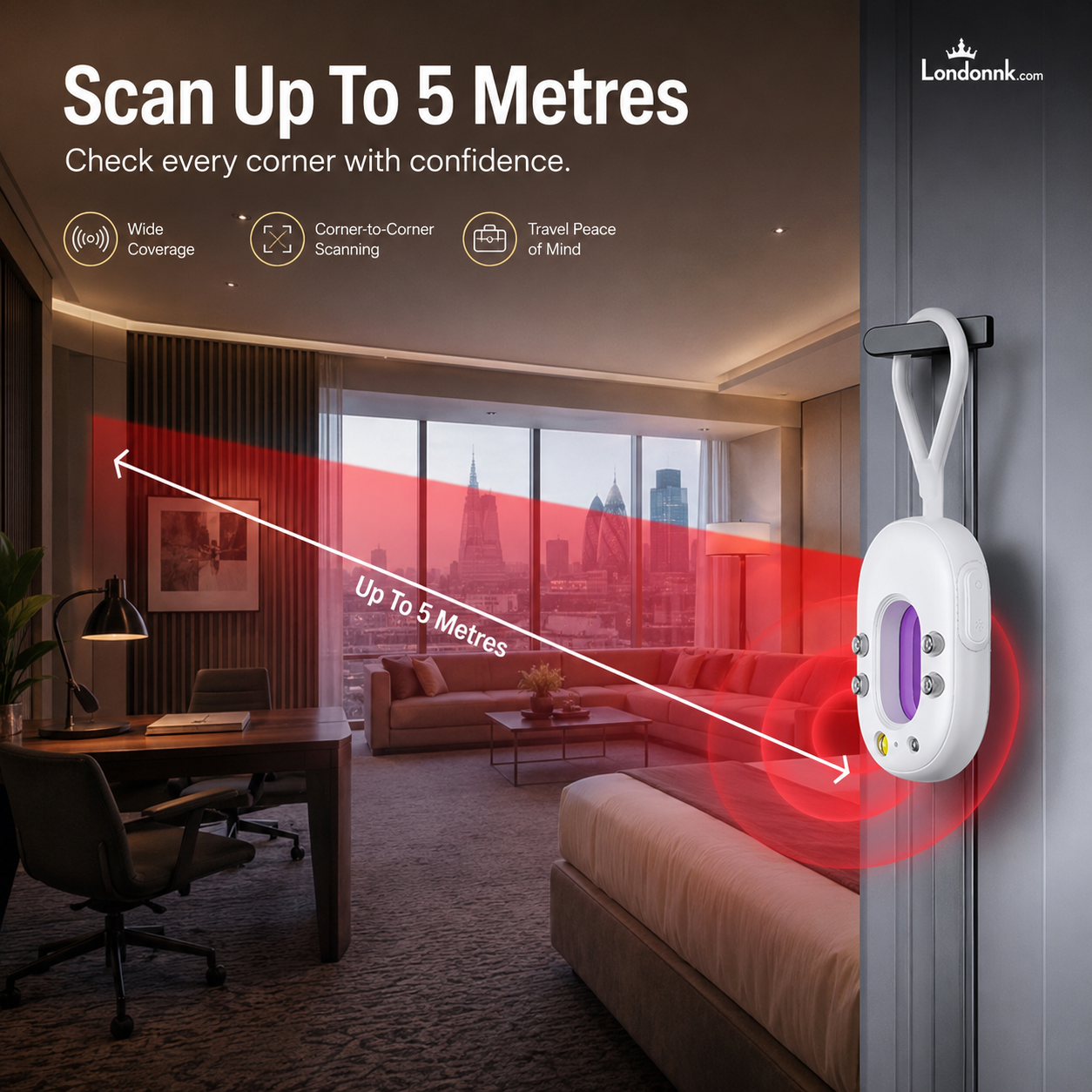 🥳2026 HOT SALE🥳💞50K+ SOLD!📡🔍 30% OFF! Smart Infrared Camera Detector – Finds hidden pinhole lenses instantly. LED flashlight & door alarm – travel with privacy & peace of mind! 🏨✨