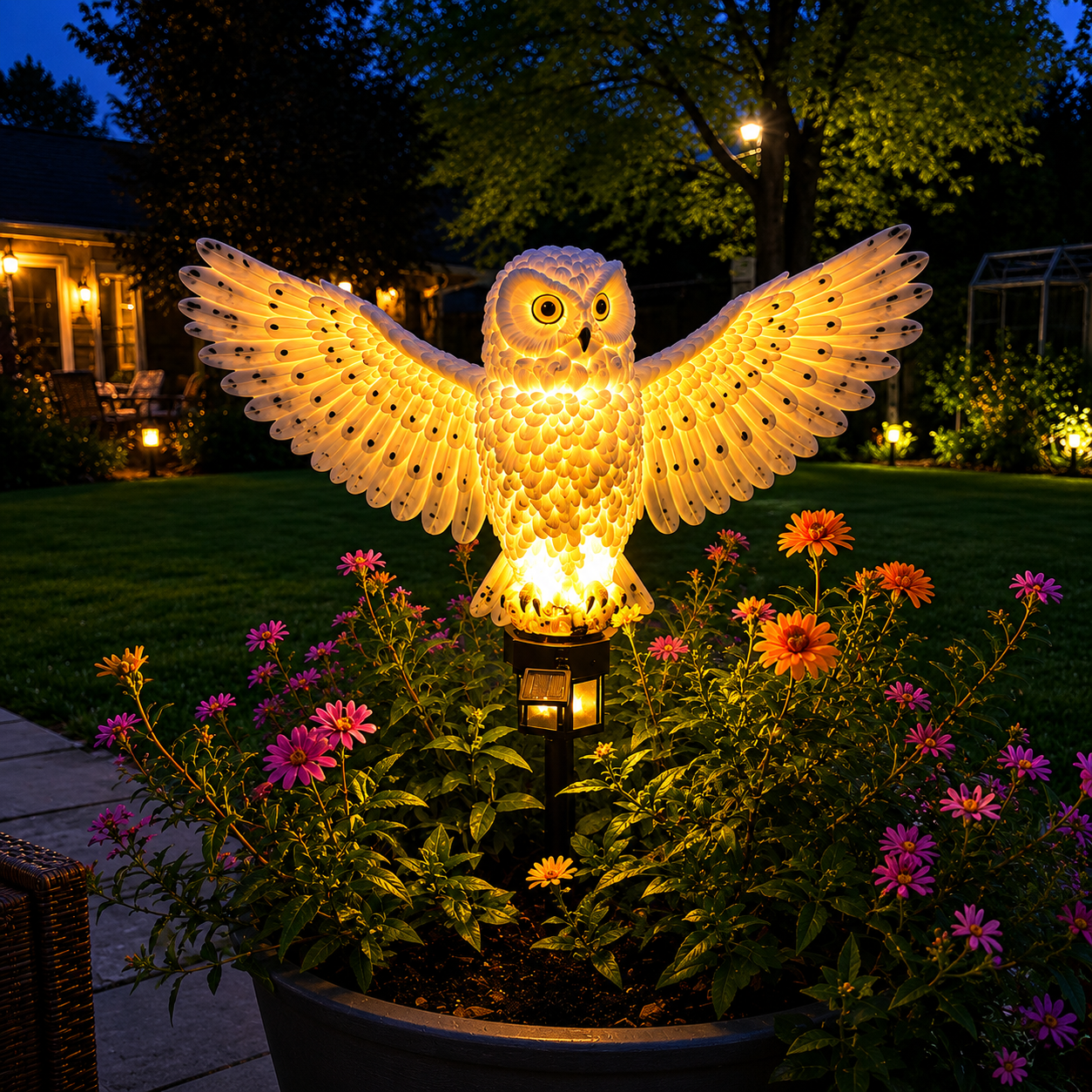 🦉 Light up your garden path today with these solar-powered owl path lights!