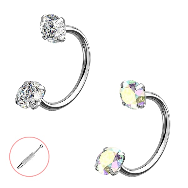 💎Hufeisenförmiger Nasenring – innenverschraubt und komfortabe