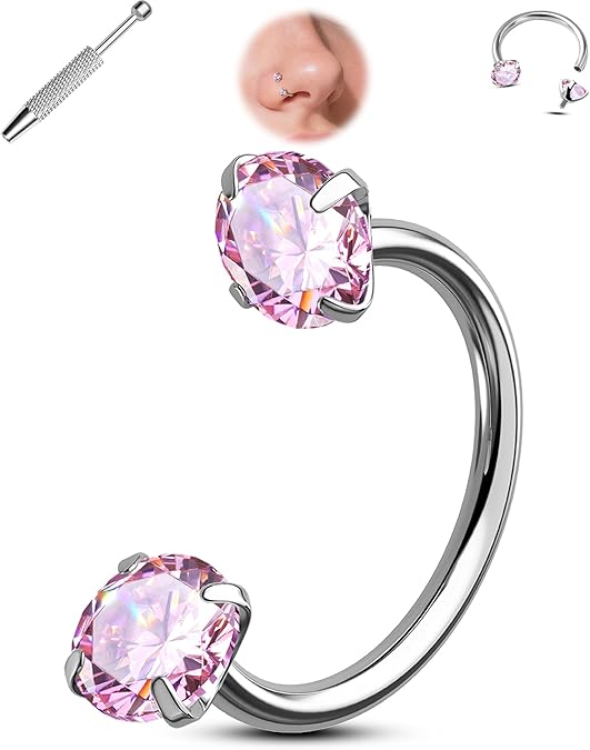 💎Hufeisenförmiger Nasenring – innenverschraubt und komfortabe
