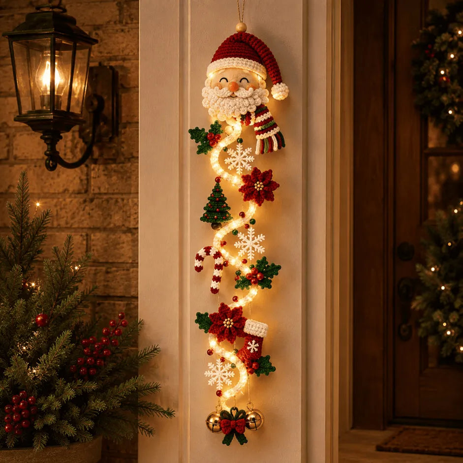 🎄🎅 Light-Up Christmas Door Hanger | 6 festive illuminated designs casting a warm glow, featuring 3D details and a space-saving vertical profile ✨